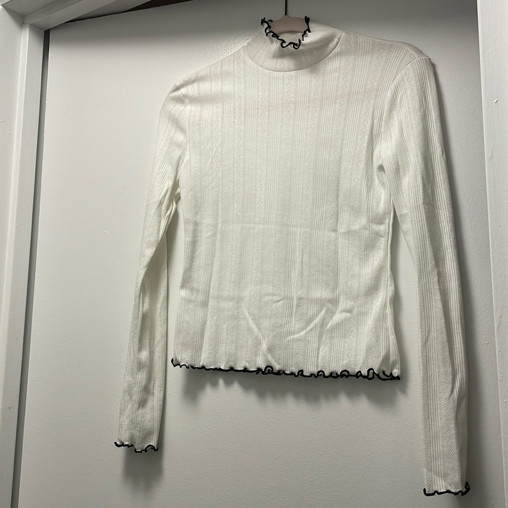 Staud Mock Ruffle Neck Long Sleeve